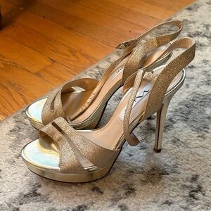 Sparkly Gold Women's High Heel Sandals